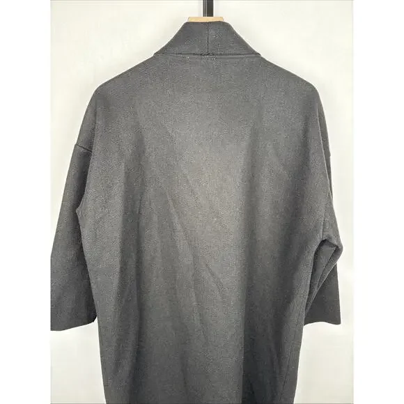 NEW Sadie & Sage Open Front Coat Womens Small Black Relaxed Lagenlook Minimalist - Picture 7 of 12